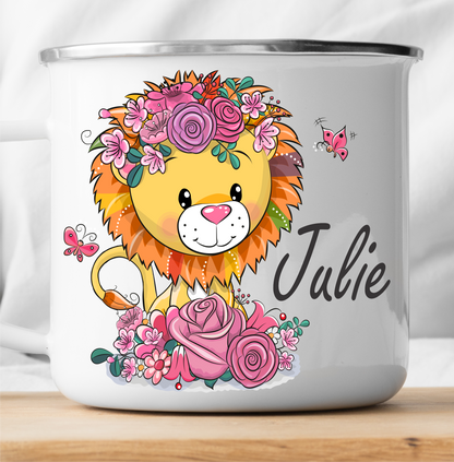 Personalized lion with flowers-cutegifts.eu