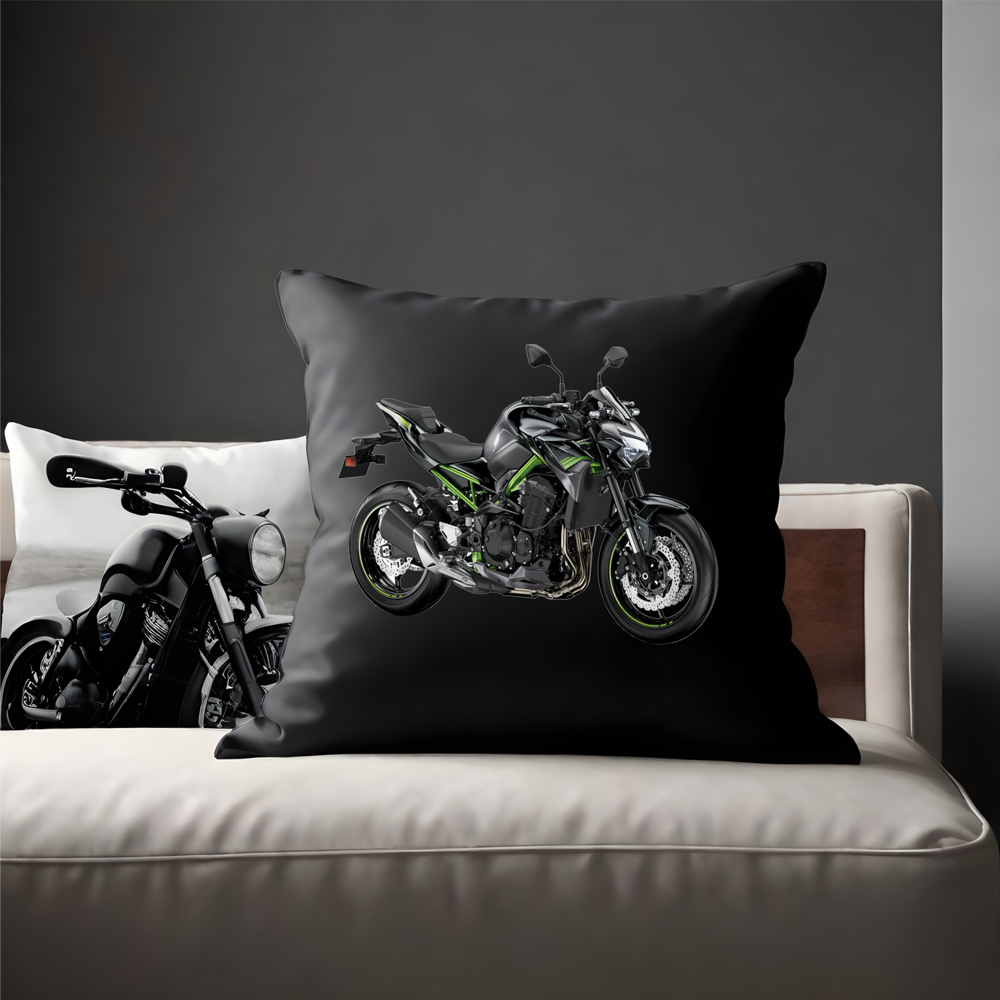 Motorcycle Enthusiast Black Cushion