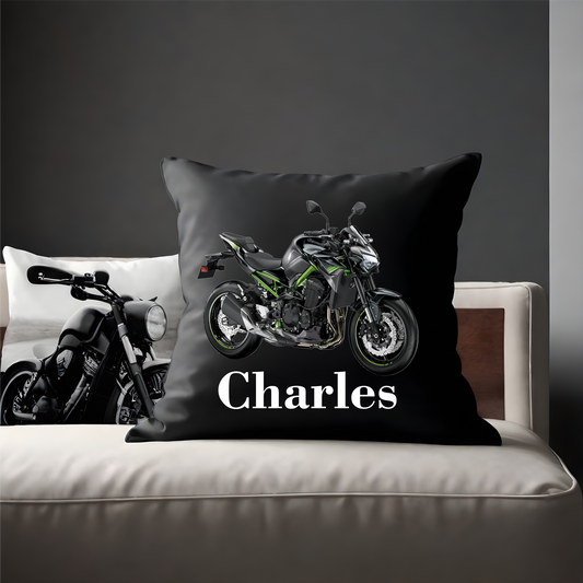 Motorcycle Enthusiast Black Cushion