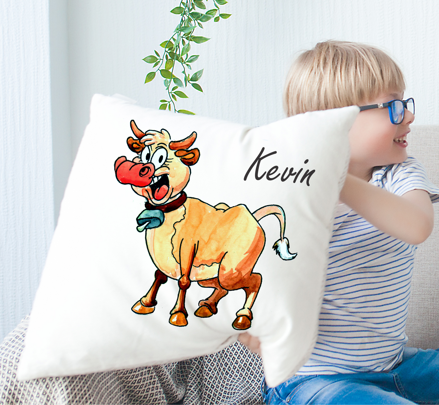 Personalized Cushion Cow-cutegifts.eu