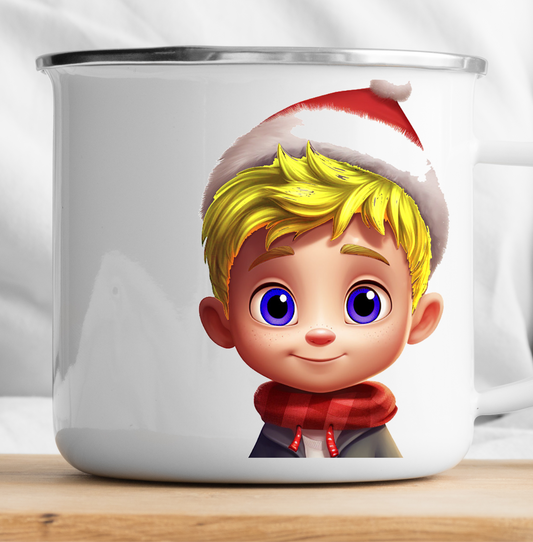 Cute Children's Christmas Mug with Desired Name Boy