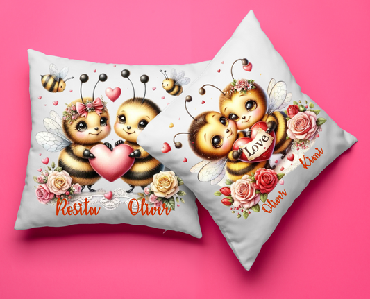 "Bees in Love" pillow
