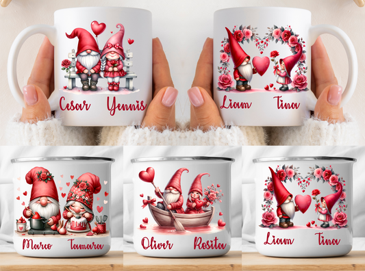 Valentines Gnome Personalized Mug with Name Option
