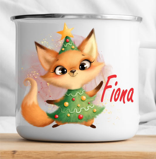 Get trendy with Personalized Christmas Happy Fox Mug -  available at cutegifts.eu. Grab yours for $15.90 today!