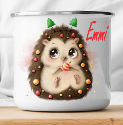 Personalized Christmas Hedgehog Mug-cutegifts.eu