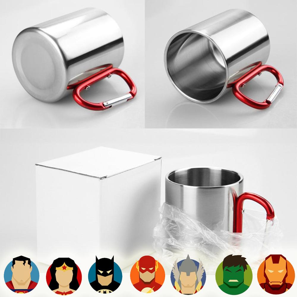 Personalized Superhero Metal Mug with Carabiner-cutegifts.eu