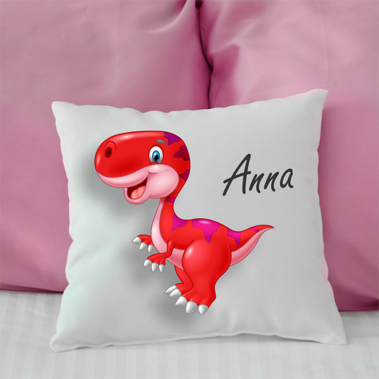 Personalized Cushion Dino Red-cutegifts.eu