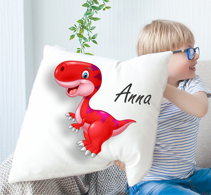 Personalized Cushion Dino Red-cutegifts.eu