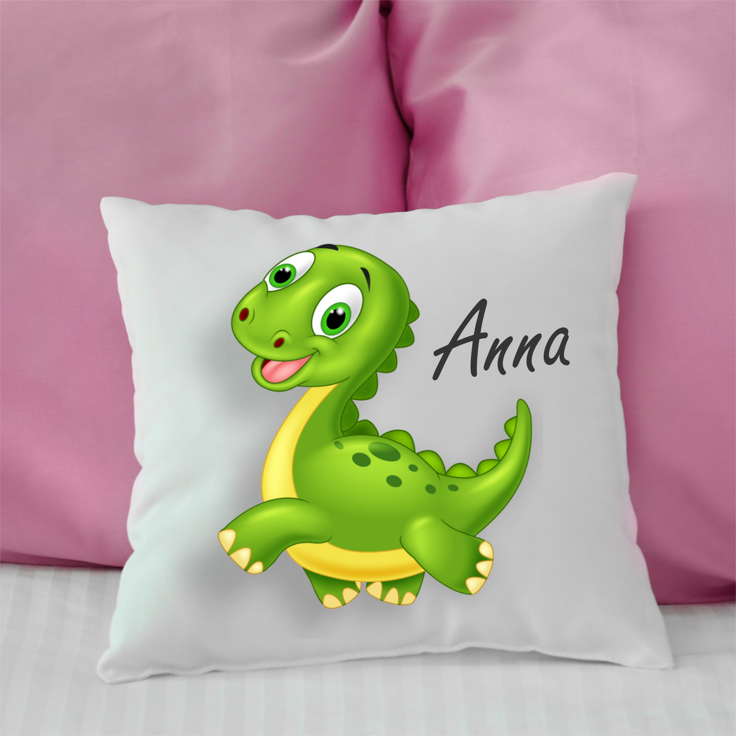Personalized Cushion Dino Green-cutegifts.eu