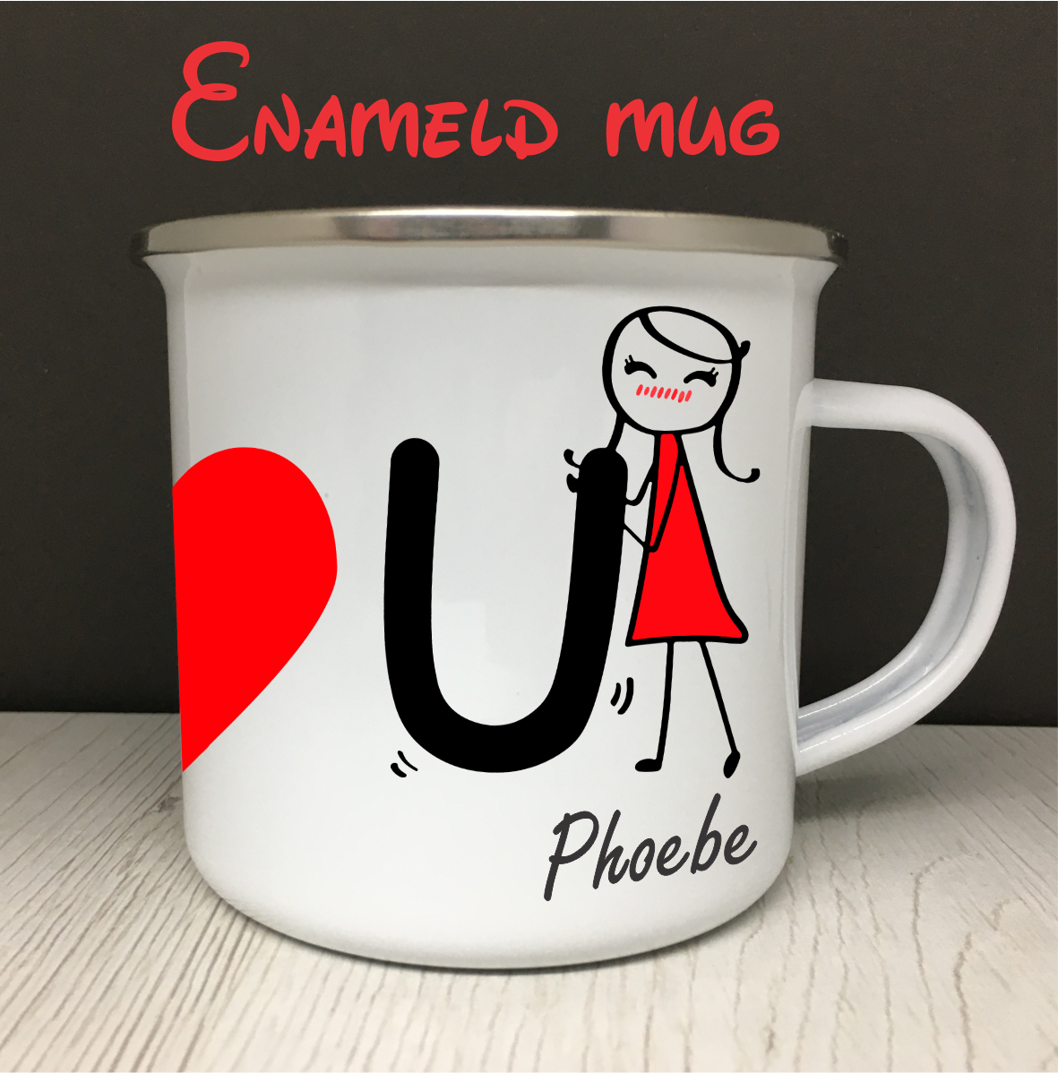 Personalized Heart Mug-I❤U (set of 2 mugs)-cutegifts.eu