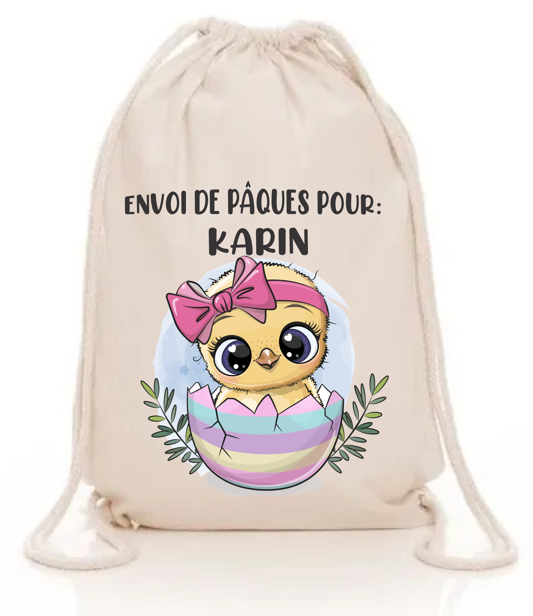 Personalized Cotton gift bag for Easter-cutegifts.eu