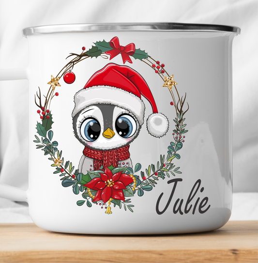 Personalized Christmas Penguin Mug-cutegifts.eu