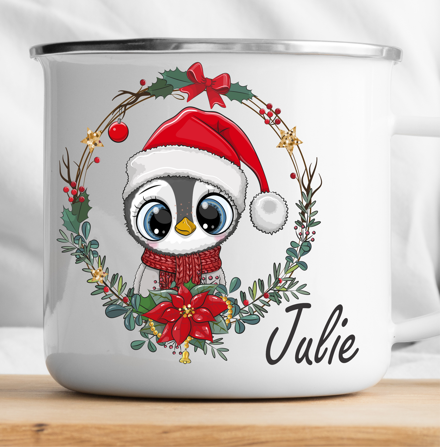 Personalized Christmas Penguin Mug-cutegifts.eu
