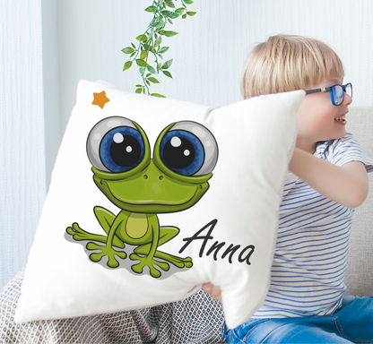 Personalized Cushion Frog-cutegifts.eu